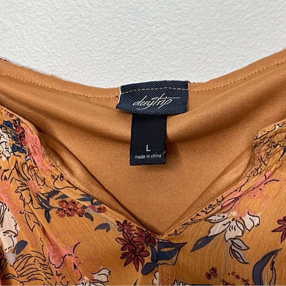 Daytrip Autumn Rust Floral Sundress L - Picture 4 of 6